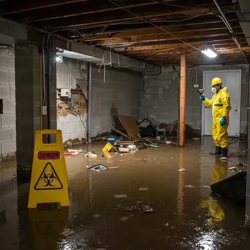 Flooded Basement Electrical Hazard in Kimberly, ID Property